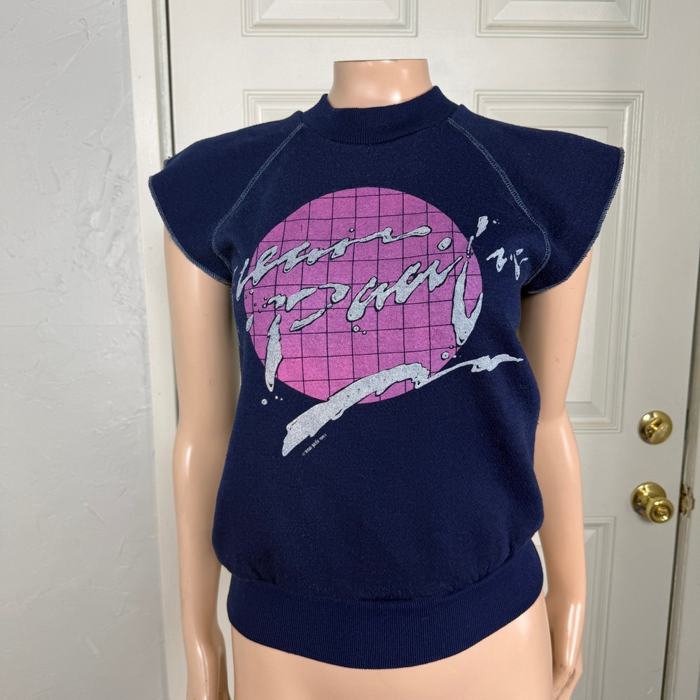 Vintage 80s 90s OP Ocean Pacific Women's Short sleeve Sweatshirt Crew Cotton N13